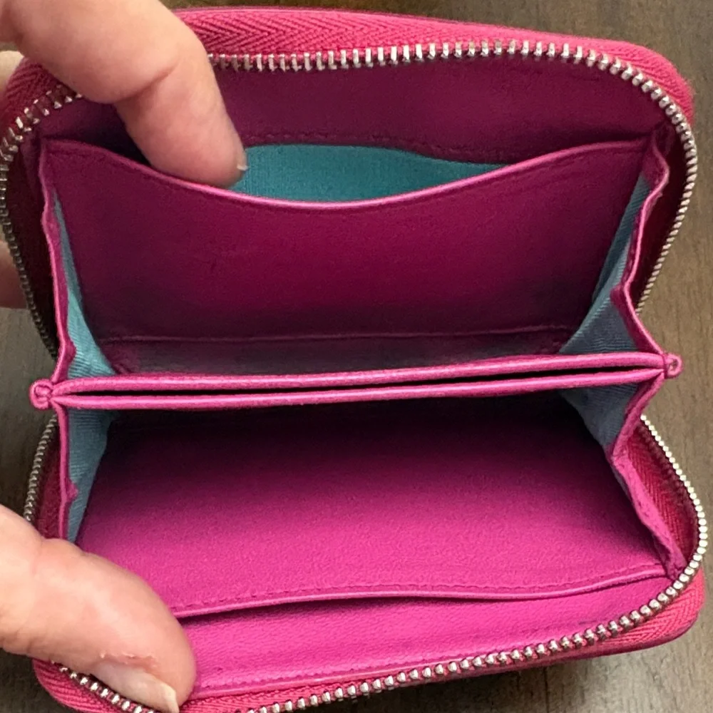 Tiffany & Co. Leather Zip Wallet Pouch Color: Raspberry in Euc. - Picture 6 of 12